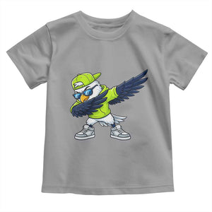 Cool Dabbing Hawk Sports Graphic Toddler T Shirt Neon Green Game Day Fan