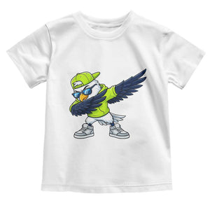 Cool Dabbing Hawk Sports Graphic Toddler T Shirt Neon Green Game Day Fan