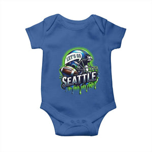 Lets Go Seattle Athletic Helmet Dripping Style Graphic Baby Onesie Game Day Sports Fan