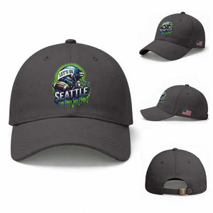 Lets Go Seattle Athletic Helmet Dripping Style Graphic Baseball Cap Game Day Sports Fan
