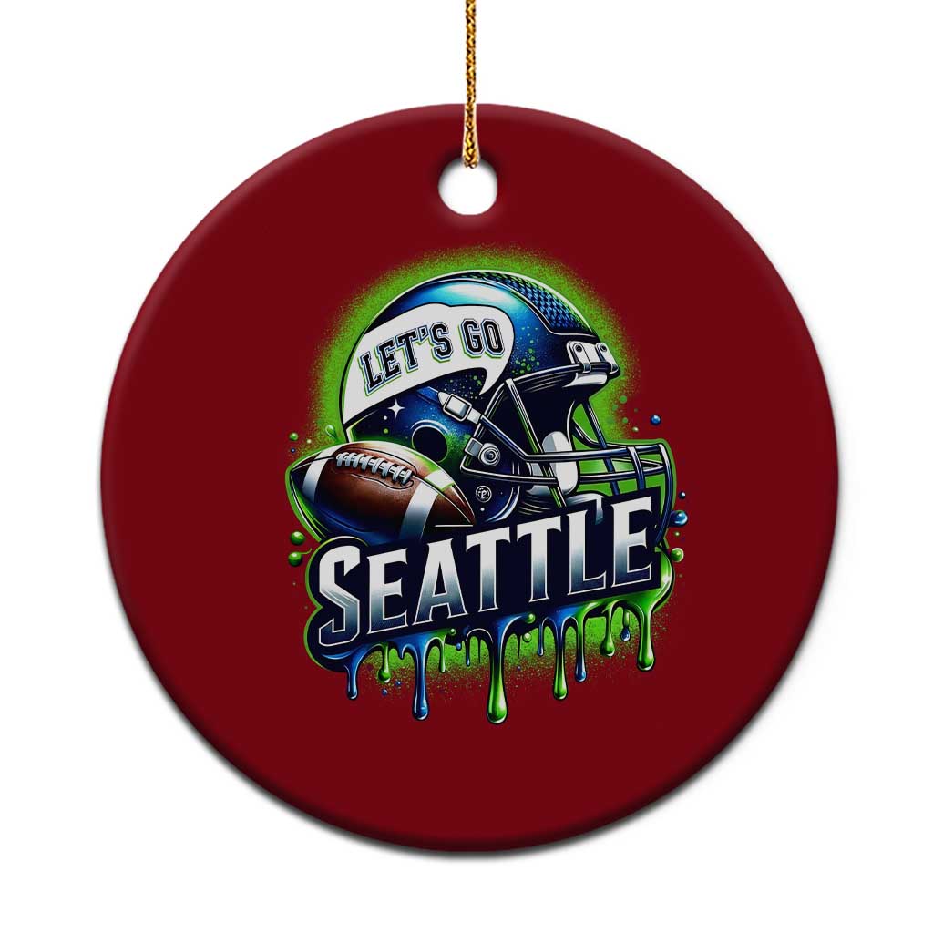 Lets Go Seattle Athletic Helmet Dripping Style Graphic Ceramic Ornament Game Day Sports Fan TS02 1pc Red Print Your Wear