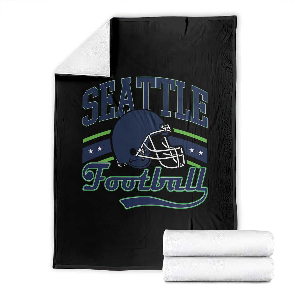 Classic Seattle Athletic Helmet Graphic Throw Blanket Vintage Game Day Sports Fan TS02 Black Print Your Wear