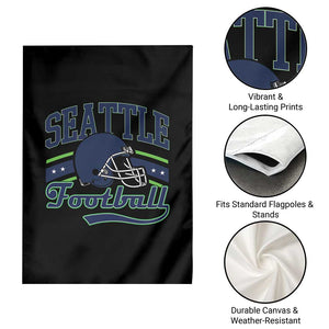 Classic Seattle Athletic Helmet Graphic Garden Flag Vintage Game Day Sports Fan