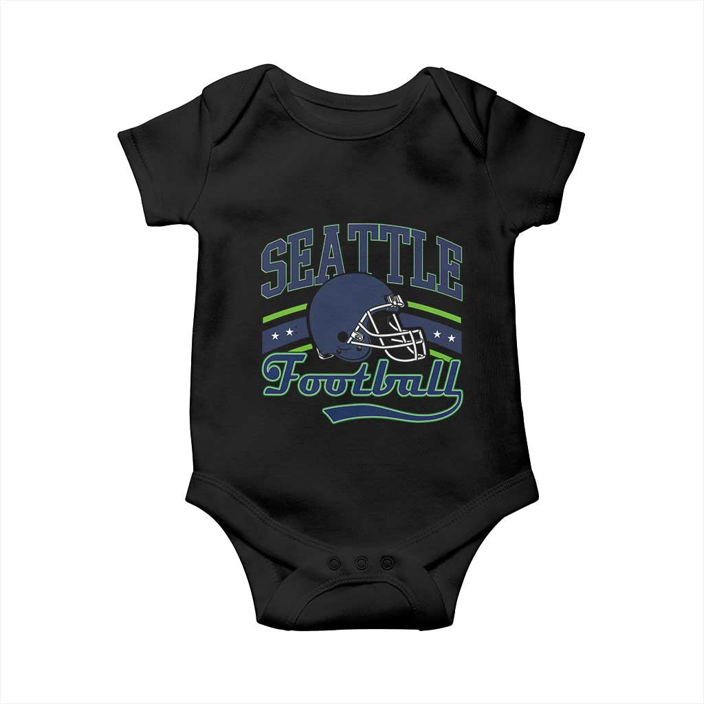 Classic Seattle Athletic Helmet Graphic Baby Onesie Vintage Game Day Sports Fan TS02 Black Print Your Wear