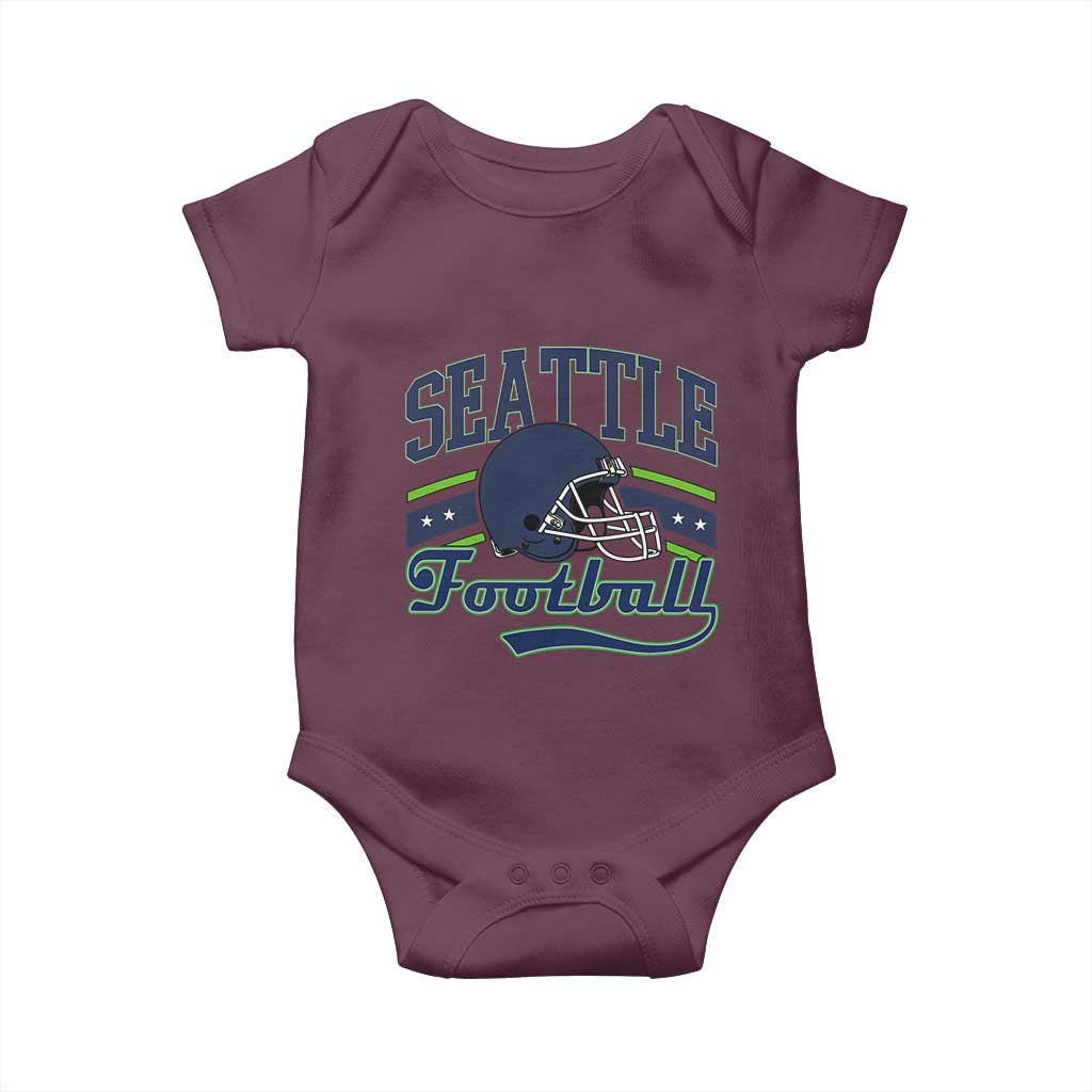 Classic Seattle Athletic Helmet Graphic Baby Onesie Vintage Game Day Sports Fan