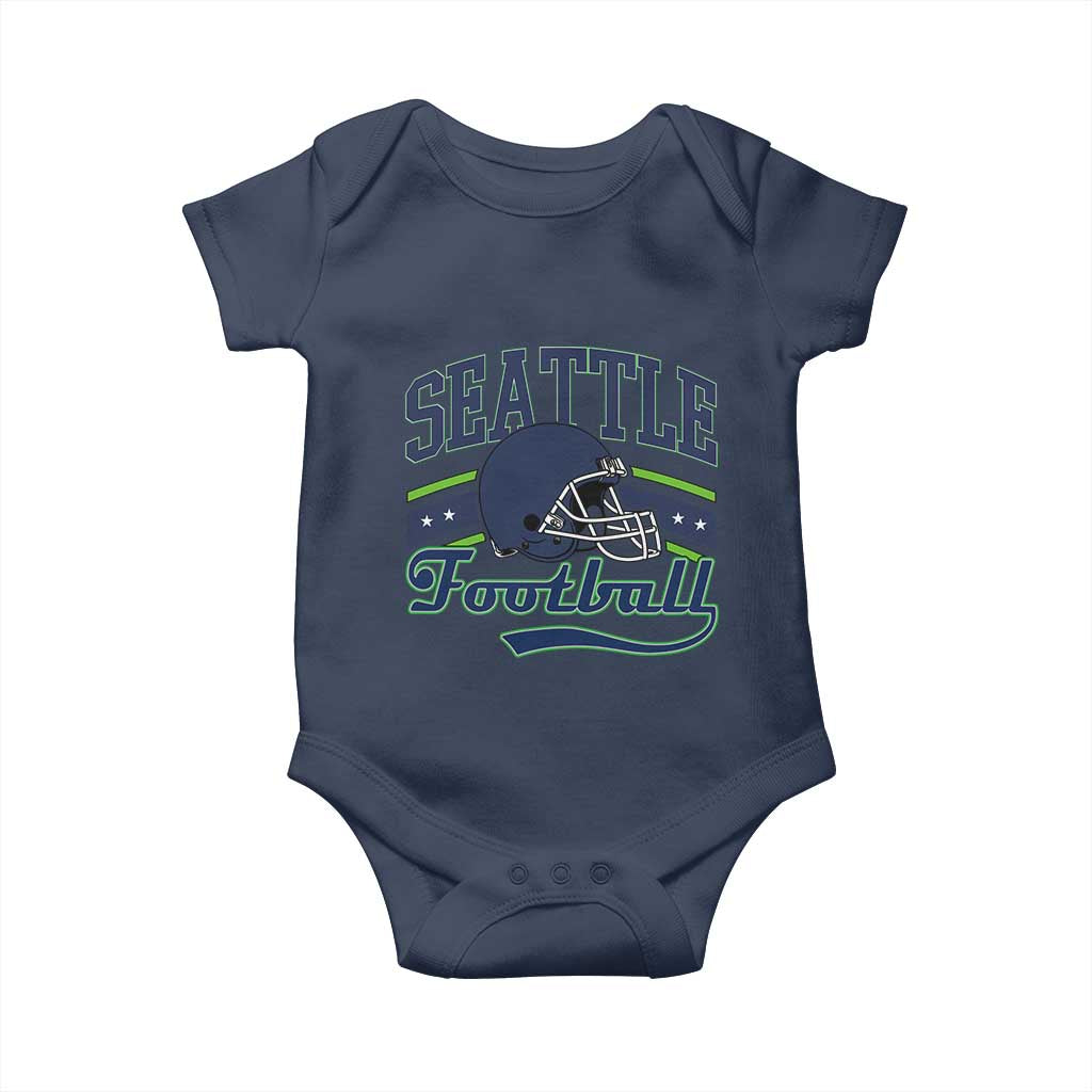 Classic Seattle Athletic Helmet Graphic Baby Onesie Vintage Game Day Sports Fan