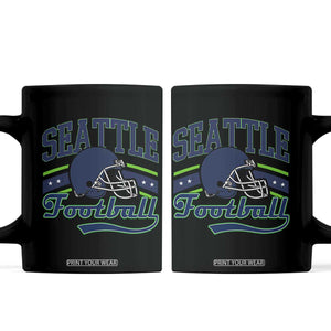 Classic Seattle Athletic Helmet Graphic Coffee Mug Vintage Game Day Sports Fan