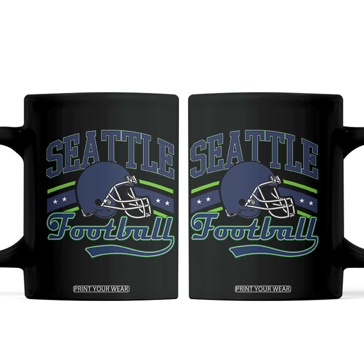 Classic Seattle Athletic Helmet Graphic Coffee Mug Vintage Game Day Sports Fan TS02 Black Print Your Wear