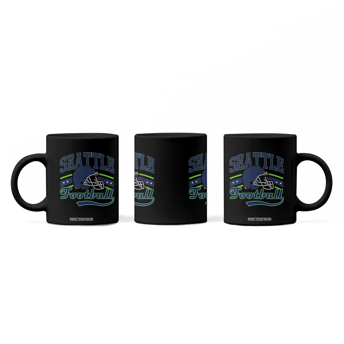 Classic Seattle Athletic Helmet Graphic Coffee Mug Vintage Game Day Sports Fan