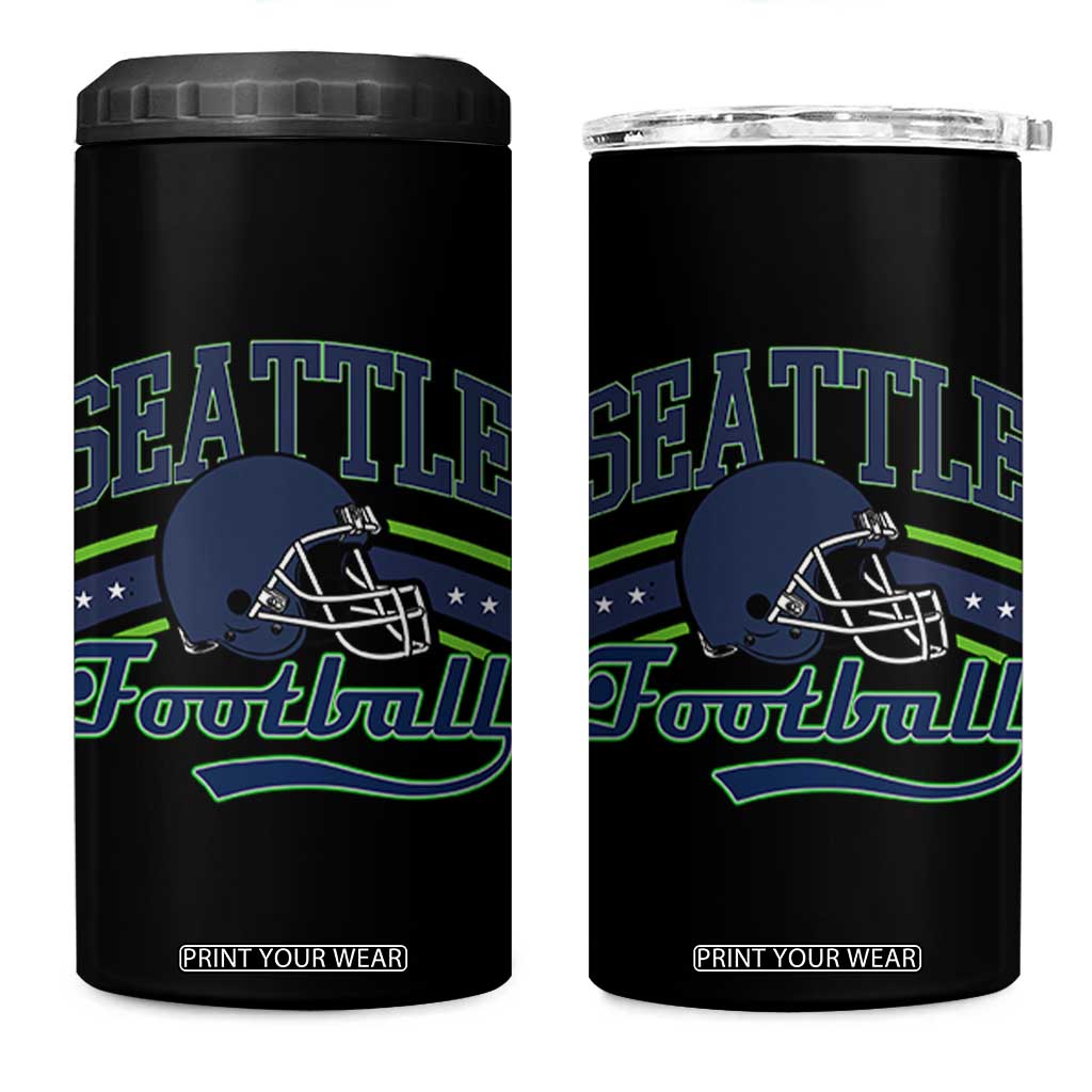Classic Seattle Athletic Helmet Graphic 4 in 1 Can Cooler Tumbler Vintage Game Day Sports Fan