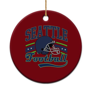 Classic Seattle Athletic Helmet Graphic Ceramic Ornament Vintage Game Day Sports Fan
