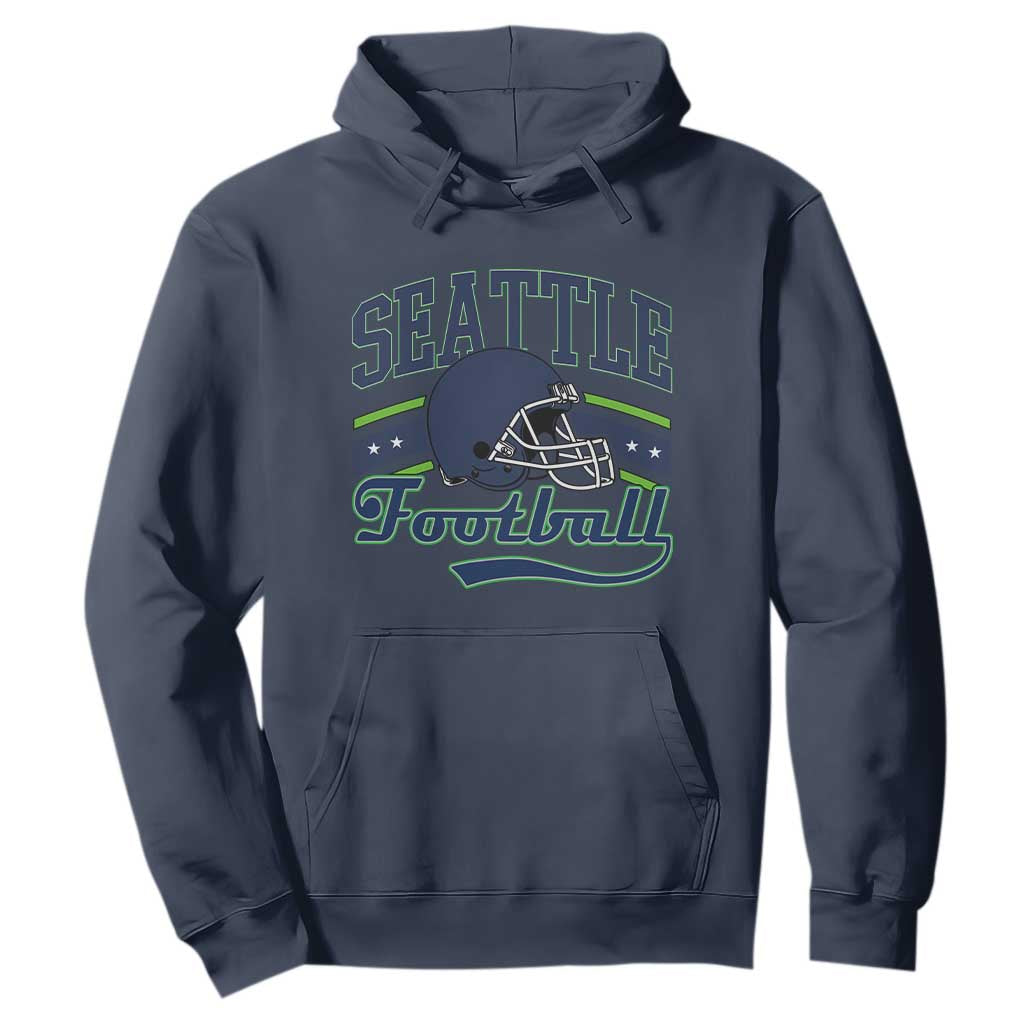 Classic Seattle Athletic Helmet Graphic Hoodie Vintage Game Day Sports Fan