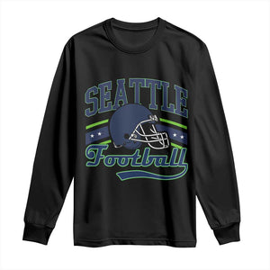 Classic Seattle Athletic Helmet Graphic Long Sleeve Shirt Vintage Game Day Sports Fan