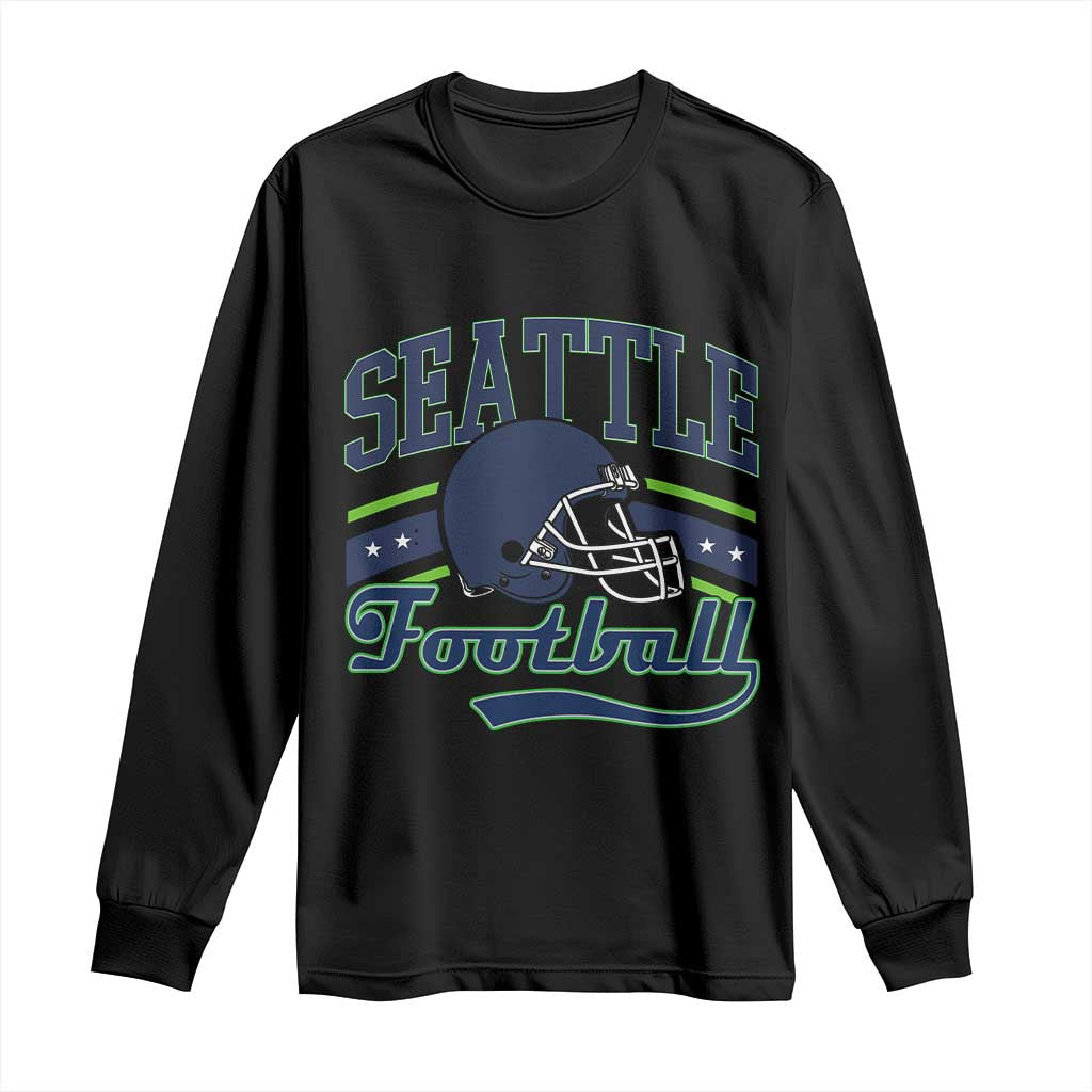 Classic Seattle Athletic Helmet Graphic Long Sleeve Shirt Vintage Game Day Sports Fan TS02 Black Print Your Wear