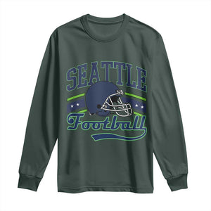 Classic Seattle Athletic Helmet Graphic Long Sleeve Shirt Vintage Game Day Sports Fan