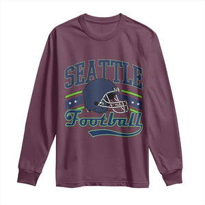 Classic Seattle Athletic Helmet Graphic Long Sleeve Shirt Vintage Game Day Sports Fan