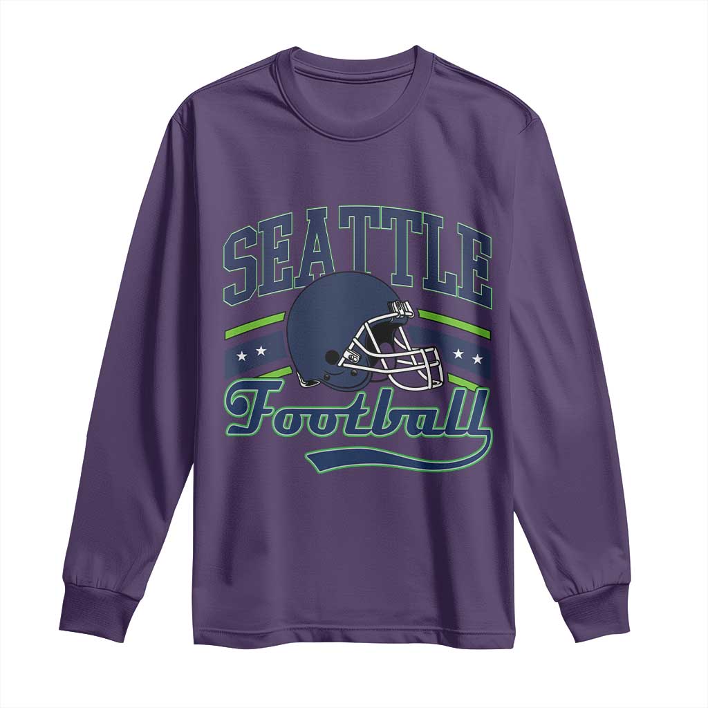 Classic Seattle Athletic Helmet Graphic Long Sleeve Shirt Vintage Game Day Sports Fan