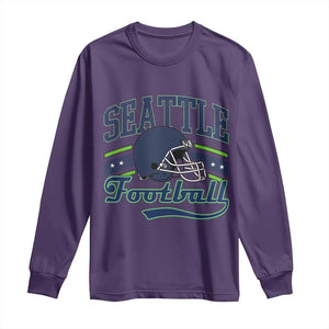 Classic Seattle Athletic Helmet Graphic Long Sleeve Shirt Vintage Game Day Sports Fan