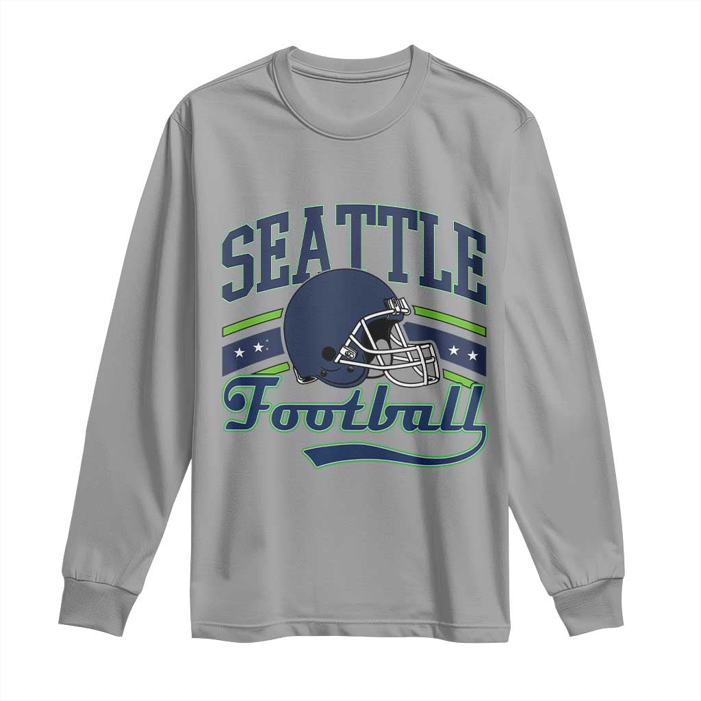 Classic Seattle Athletic Helmet Graphic Long Sleeve Shirt Vintage Game Day Sports Fan