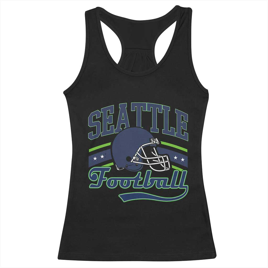Classic Seattle Athletic Helmet Graphic Racerback Tank Top Vintage Game Day Sports Fan TS02 Black Print Your Wear