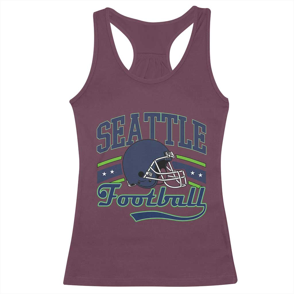 Classic Seattle Athletic Helmet Graphic Racerback Tank Top Vintage Game Day Sports Fan