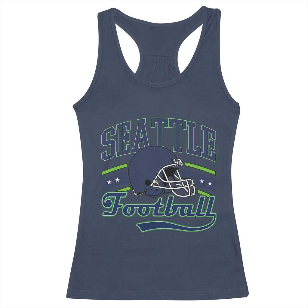 Classic Seattle Athletic Helmet Graphic Racerback Tank Top Vintage Game Day Sports Fan