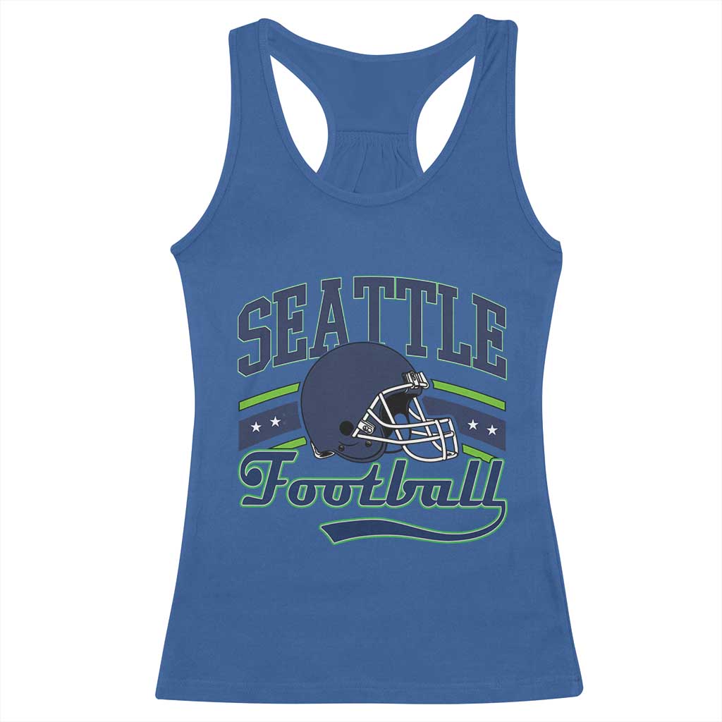 Classic Seattle Athletic Helmet Graphic Racerback Tank Top Vintage Game Day Sports Fan
