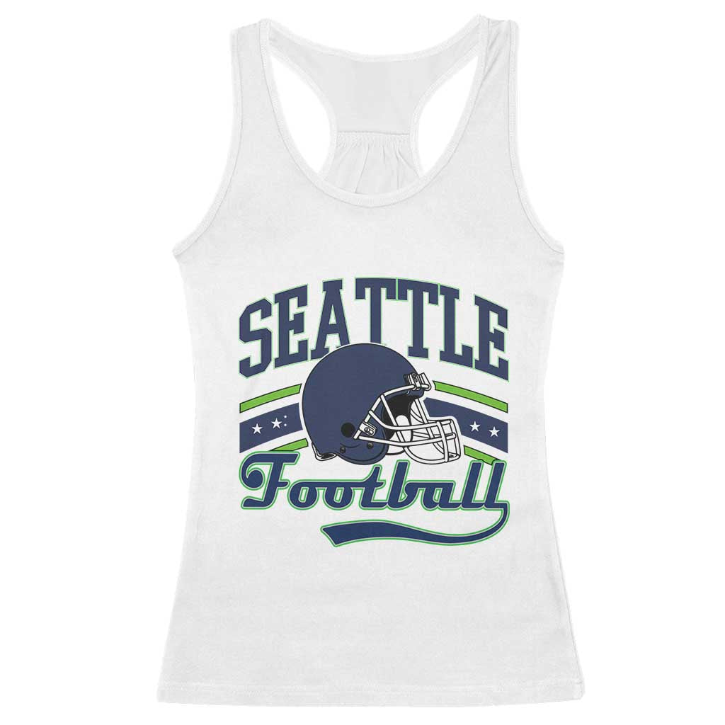 Classic Seattle Athletic Helmet Graphic Racerback Tank Top Vintage Game Day Sports Fan