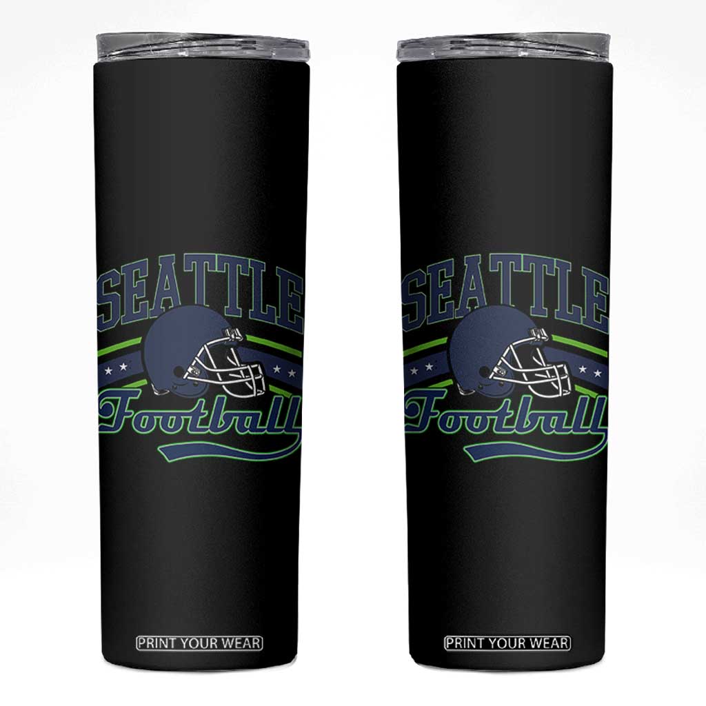 Classic Seattle Athletic Helmet Graphic Skinny Tumbler Vintage Game Day Sports Fan TS02 Black Print Your Wear