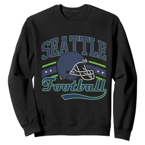Classic Seattle Athletic Helmet Graphic Sweatshirt Vintage Game Day Sports Fan