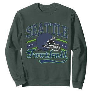 Classic Seattle Athletic Helmet Graphic Sweatshirt Vintage Game Day Sports Fan