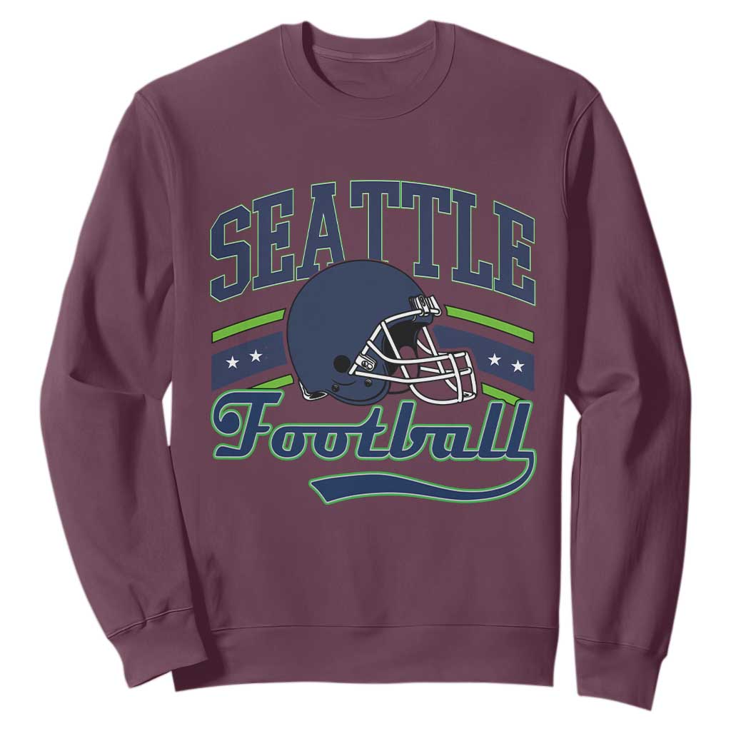 Classic Seattle Athletic Helmet Graphic Sweatshirt Vintage Game Day Sports Fan