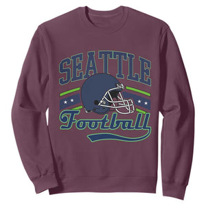Classic Seattle Athletic Helmet Graphic Sweatshirt Vintage Game Day Sports Fan