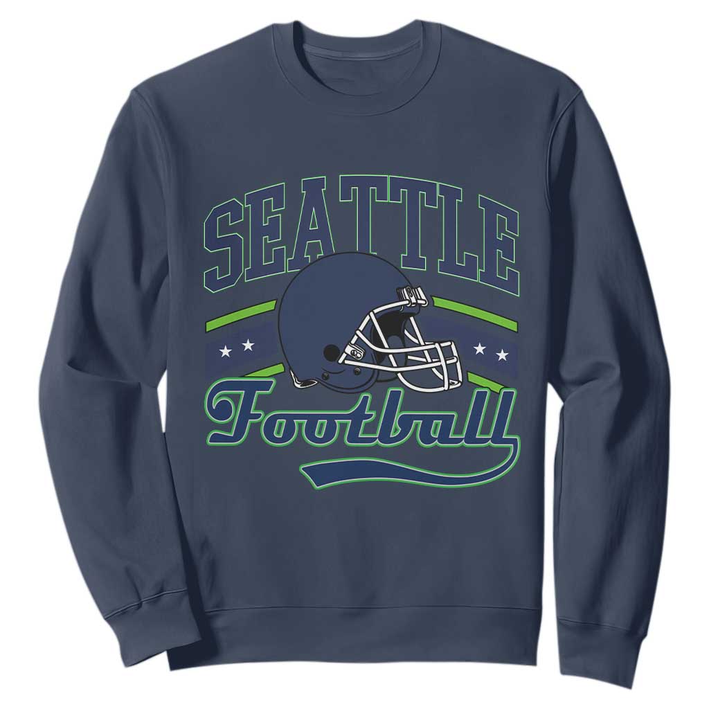 Classic Seattle Athletic Helmet Graphic Sweatshirt Vintage Game Day Sports Fan