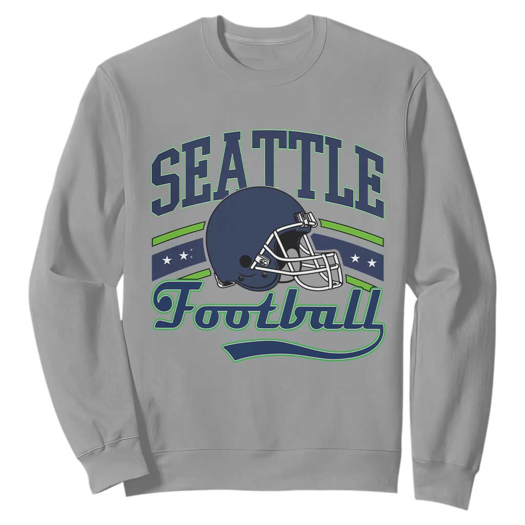 Classic Seattle Athletic Helmet Graphic Sweatshirt Vintage Game Day Sports Fan