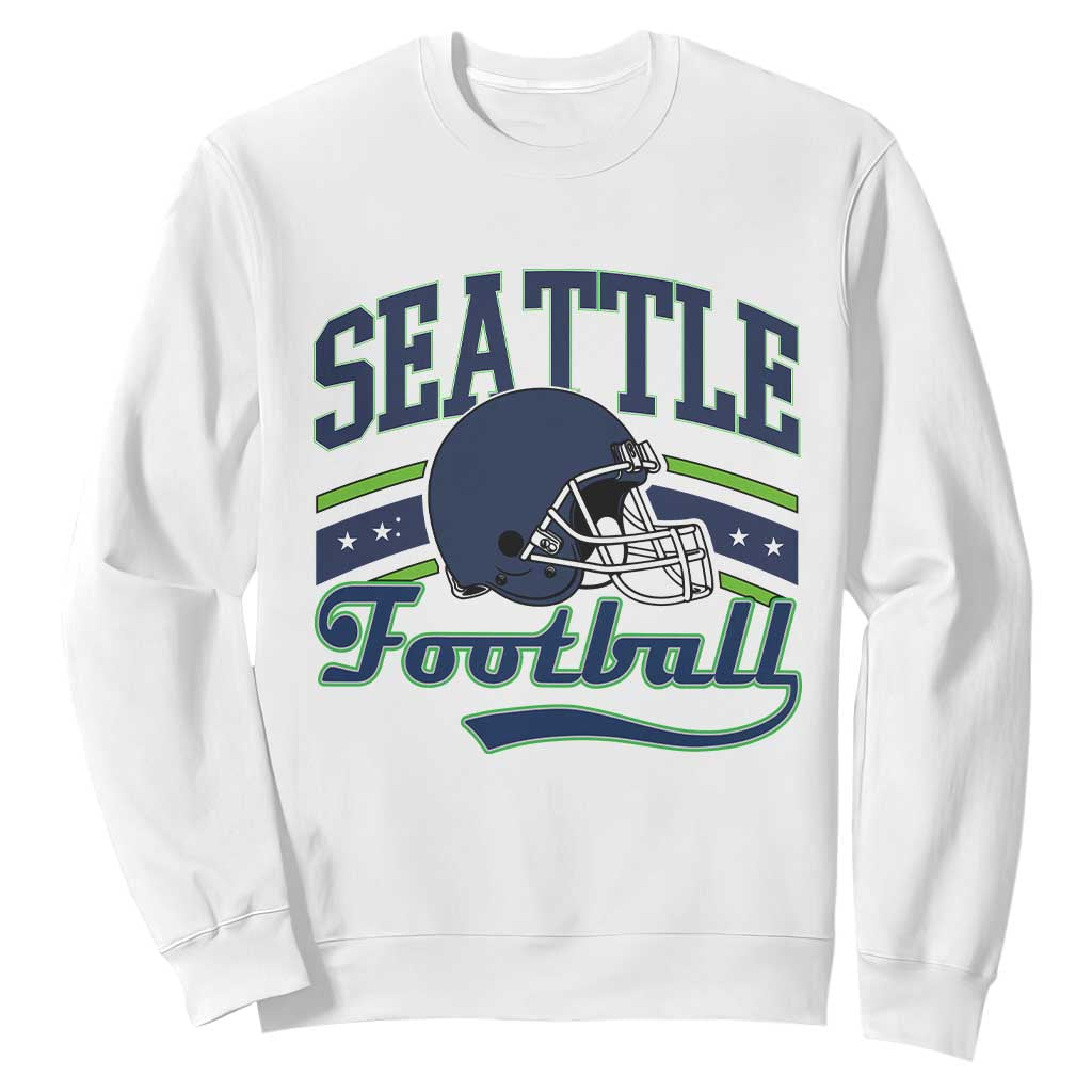 Classic Seattle Athletic Helmet Graphic Sweatshirt Vintage Game Day Sports Fan