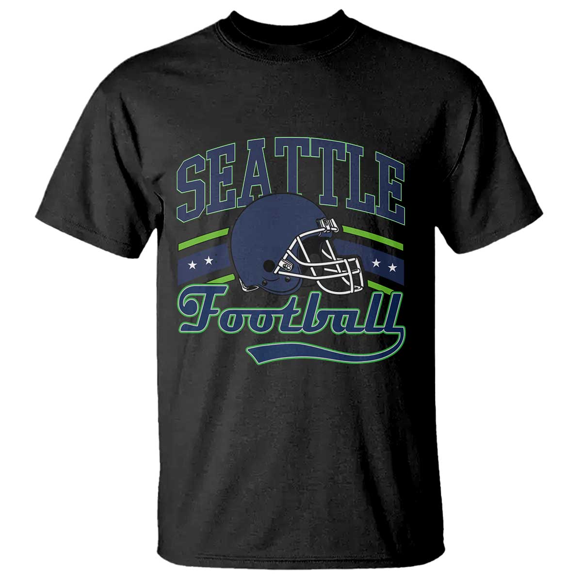 Classic Seattle Athletic Helmet Graphic T Shirt Vintage Game Day Sports Fan