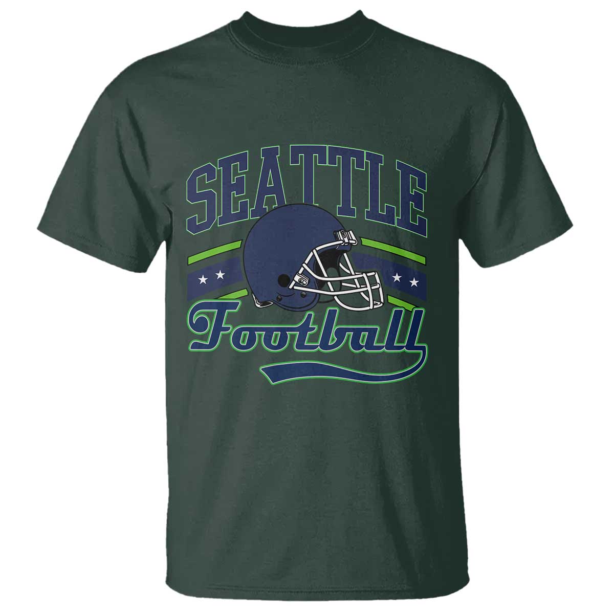 Classic Seattle Athletic Helmet Graphic T Shirt Vintage Game Day Sports Fan