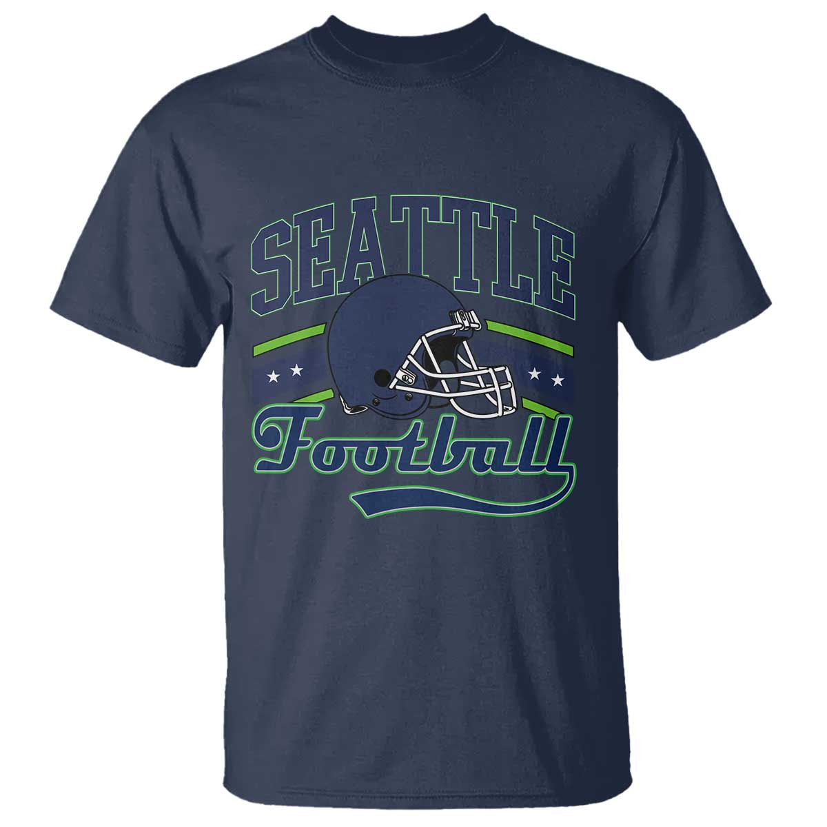 Classic Seattle Athletic Helmet Graphic T Shirt Vintage Game Day Sports Fan