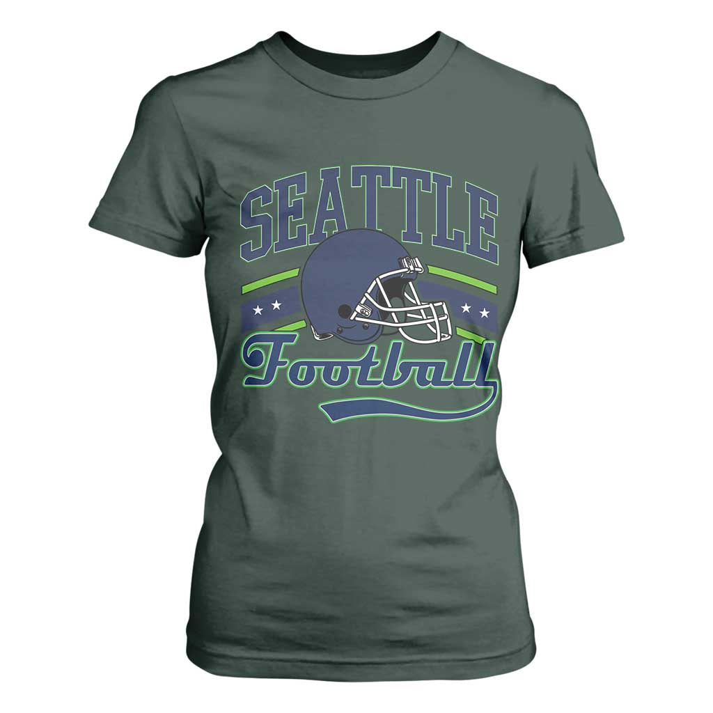 Classic Seattle Athletic Helmet Graphic T Shirt For Women Vintage Game Day Sports Fan