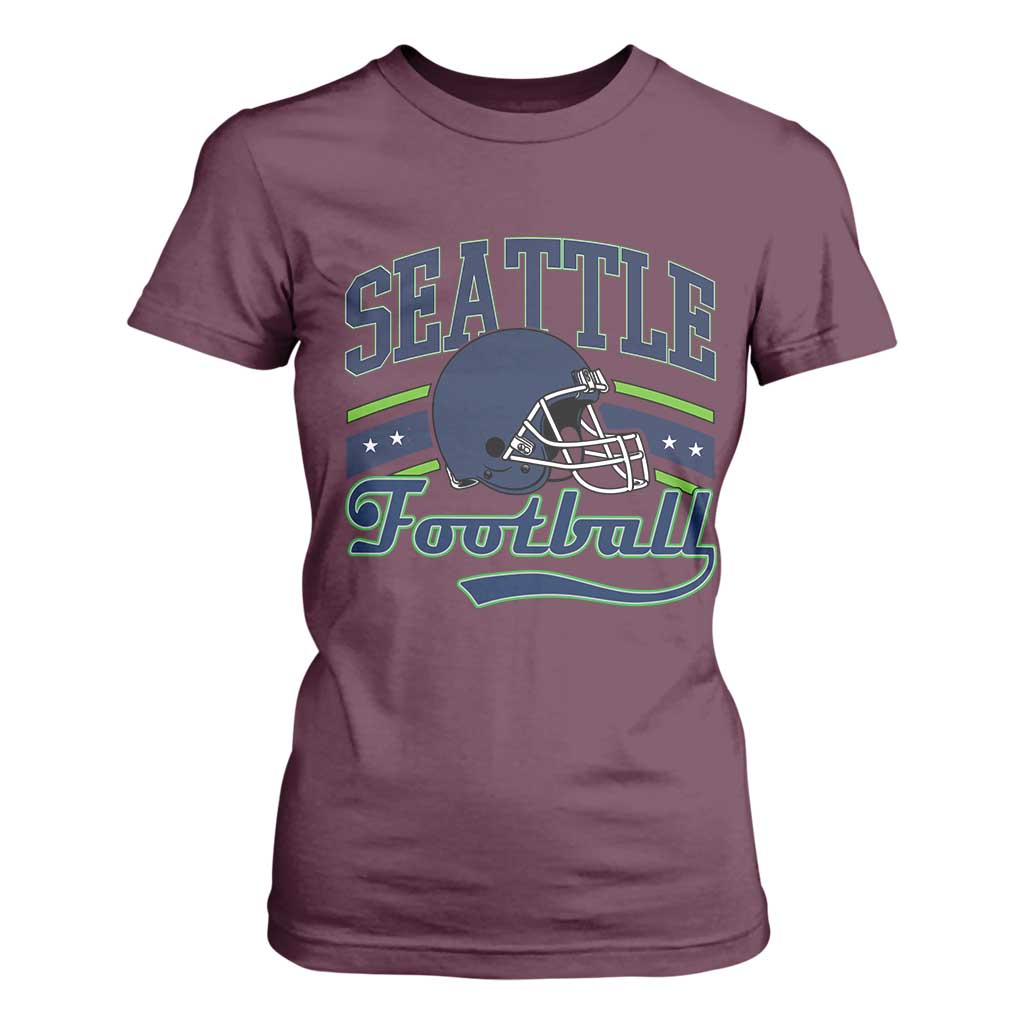 Classic Seattle Athletic Helmet Graphic T Shirt For Women Vintage Game Day Sports Fan