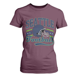 Classic Seattle Athletic Helmet Graphic T Shirt For Women Vintage Game Day Sports Fan