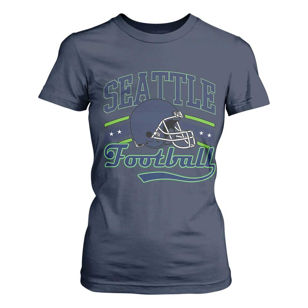 Classic Seattle Athletic Helmet Graphic T Shirt For Women Vintage Game Day Sports Fan