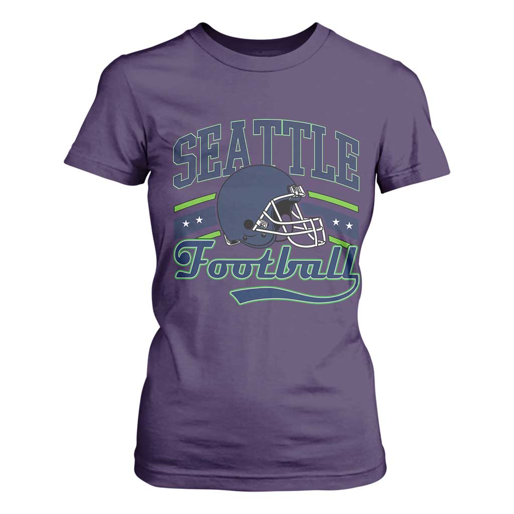 Classic Seattle Athletic Helmet Graphic T Shirt For Women Vintage Game Day Sports Fan