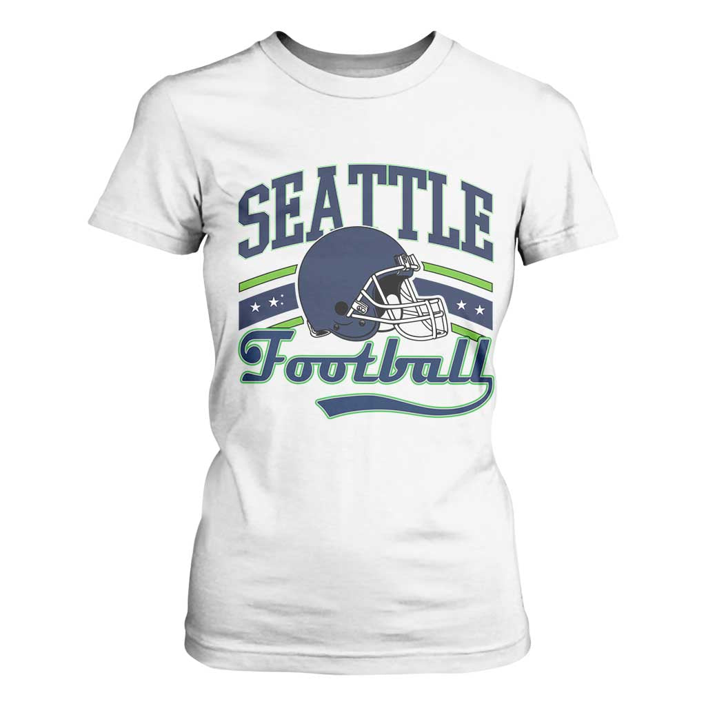 Classic Seattle Athletic Helmet Graphic T Shirt For Women Vintage Game Day Sports Fan