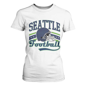 Classic Seattle Athletic Helmet Graphic T Shirt For Women Vintage Game Day Sports Fan