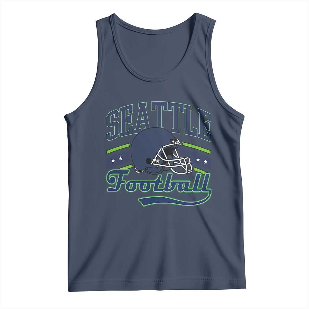 Classic Seattle Athletic Helmet Graphic Tank Top Vintage Game Day Sports Fan