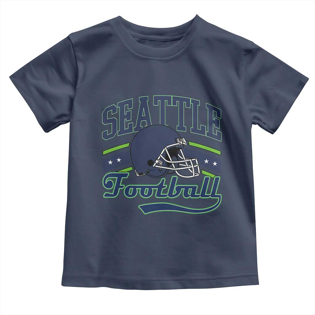 Classic Seattle Athletic Helmet Graphic Toddler T Shirt Vintage Game Day Sports Fan