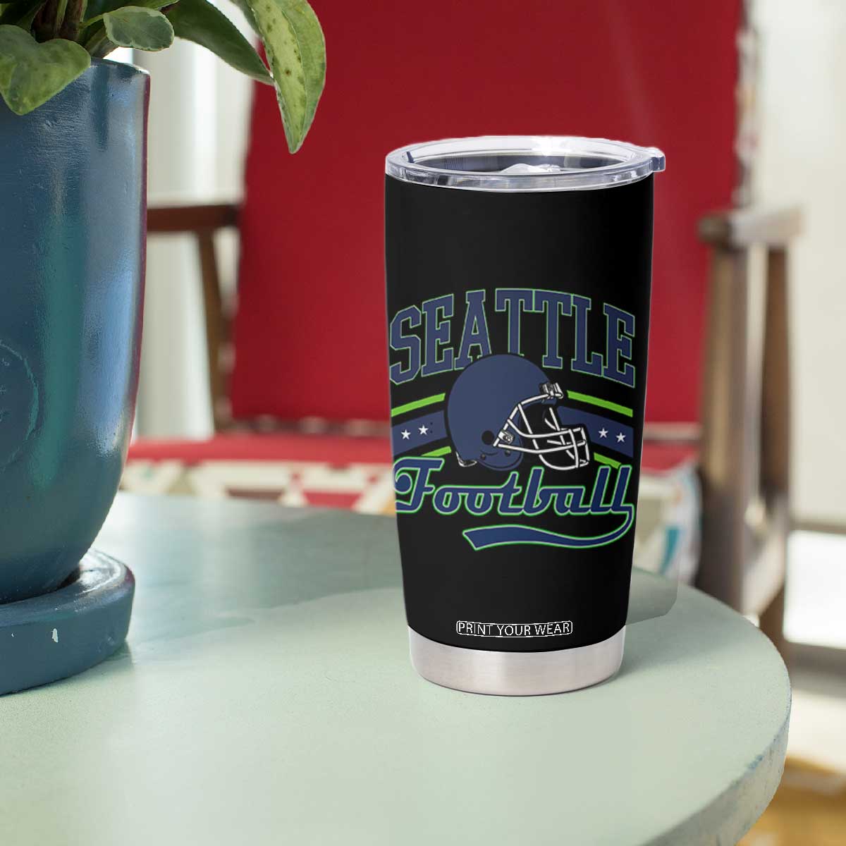 Classic Seattle Athletic Helmet Graphic Tumbler Cup Vintage Game Day Sports Fan