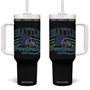 Classic Seattle Athletic Helmet Graphic Tumbler With Handle Vintage Game Day Sports Fan